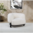 Coaster Lawler Fabric Upholstered Barrel Back Accent Chair in Ivory/Black