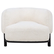 Coaster Lawler Fabric Upholstered Barrel Back Accent Chair in Ivory/Black