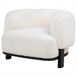 Coaster Lawler Fabric Upholstered Barrel Back Accent Chair in Ivory/Black