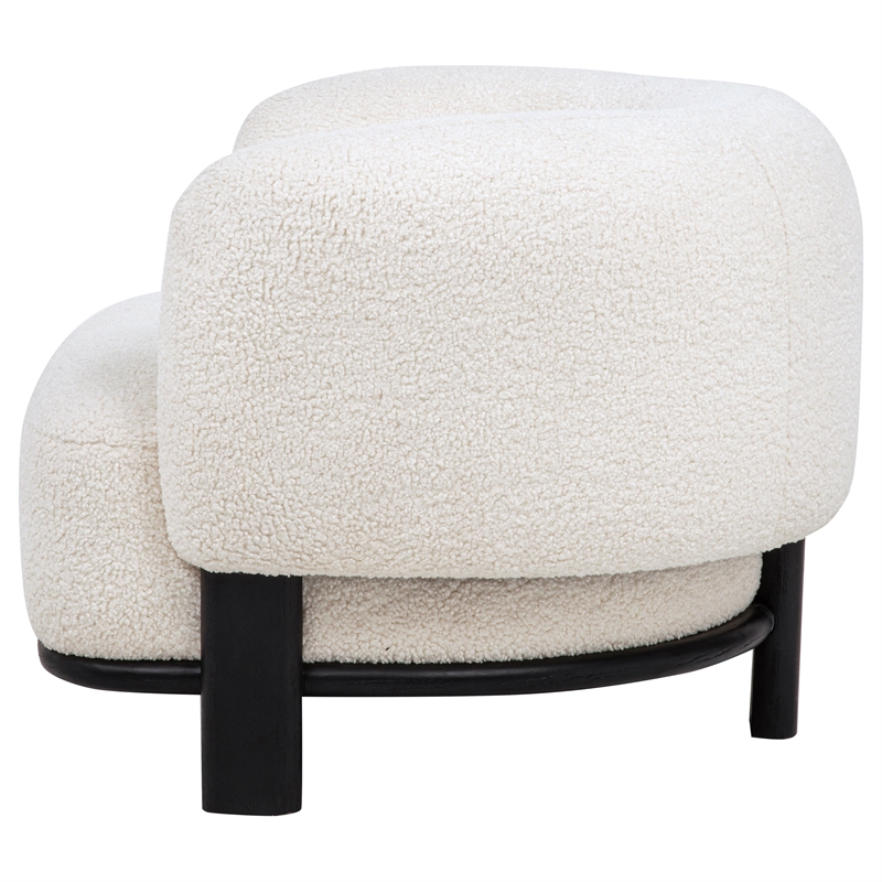 Coaster Lawler Fabric Upholstered Barrel Back Accent Chair in Ivory/Black