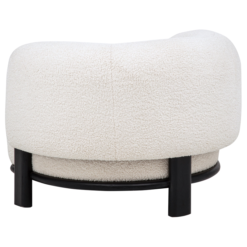 Coaster Lawler Fabric Upholstered Barrel Back Accent Chair in Ivory/Black