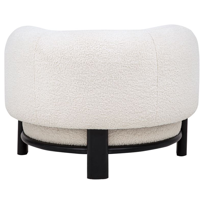 Coaster Lawler Fabric Upholstered Barrel Back Accent Chair in Ivory/Black