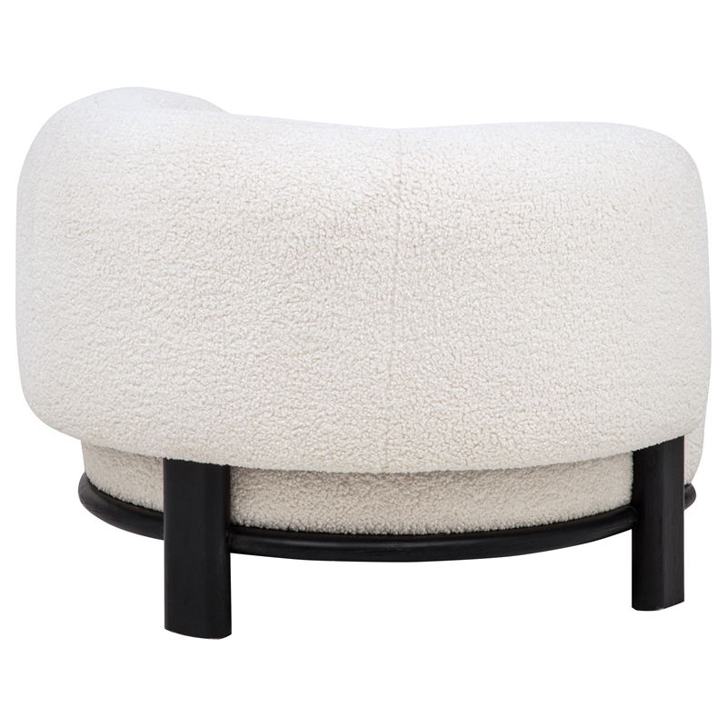 Coaster Lawler Fabric Upholstered Barrel Back Accent Chair in Ivory/Black