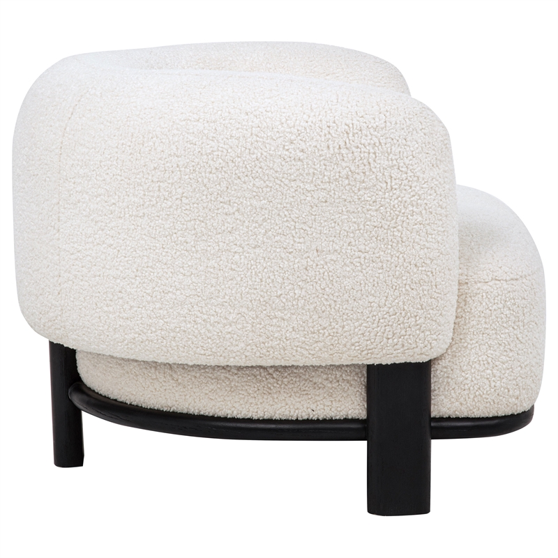 Coaster Lawler Fabric Upholstered Barrel Back Accent Chair in Ivory/Black