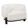 Coaster Lawler Fabric Upholstered Barrel Back Accent Chair in Ivory/Black