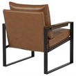 Coaster Rosalind Upholstered Faux Leather Track Arm Accent Chair in Brown