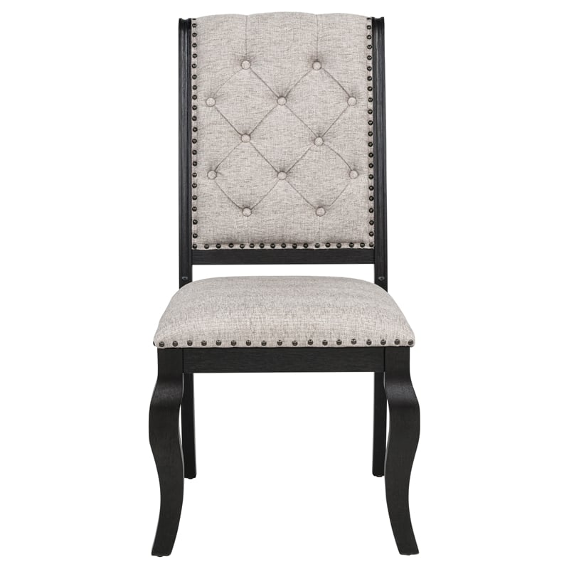 Coaster Phelps 19.5'' Fabric Dining Side Chair in Tan/Distressed Noir
