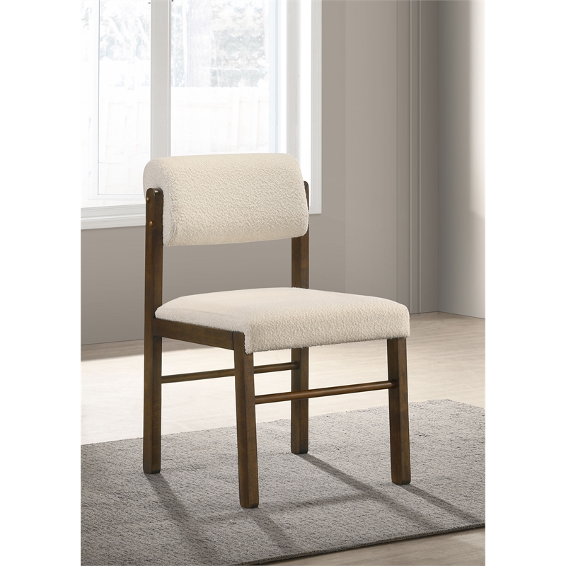 Coaster Kehoe 19'' Wood and Fabric Dining Side Chair in Walnut/Cream