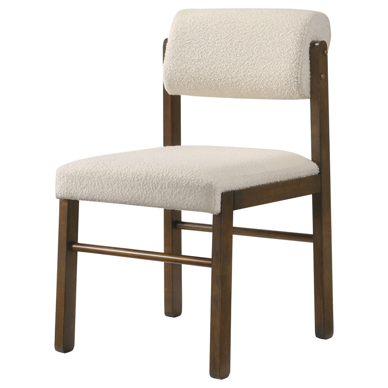 Coaster Kehoe 19'' Wood and Fabric Dining Side Chair in Walnut/Cream