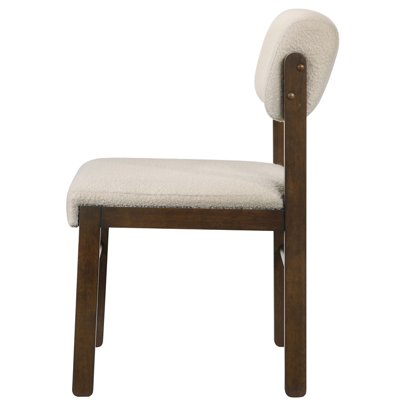 Coaster Kehoe 19'' Wood and Fabric Dining Side Chair in Walnut/Cream