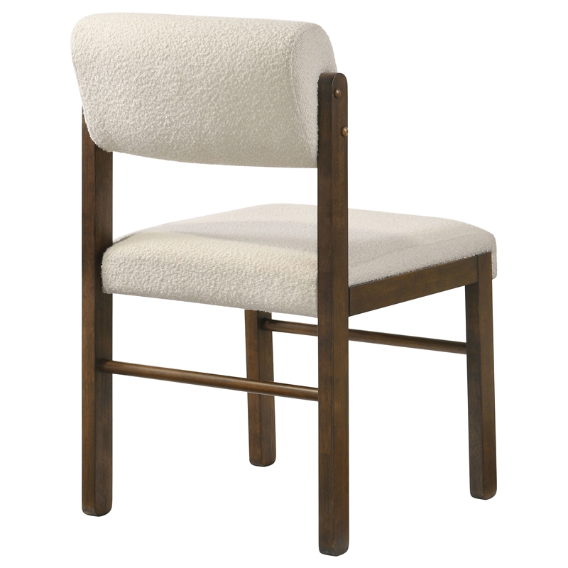 Coaster Kehoe 19'' Wood and Fabric Dining Side Chair in Walnut/Cream