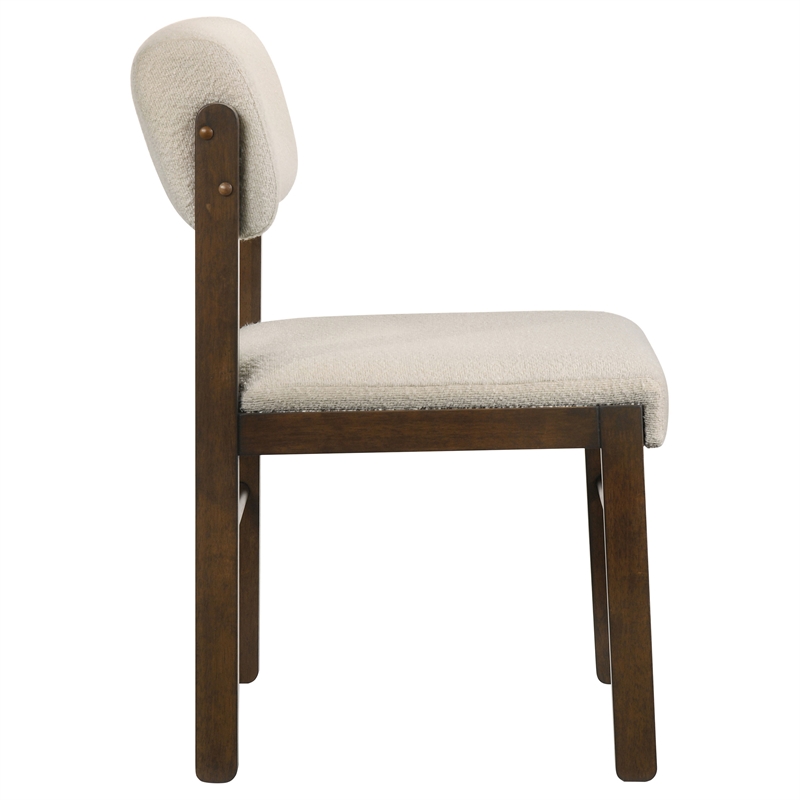 Coaster Kehoe 19'' Wood and Fabric Dining Side Chair in Walnut/Cream