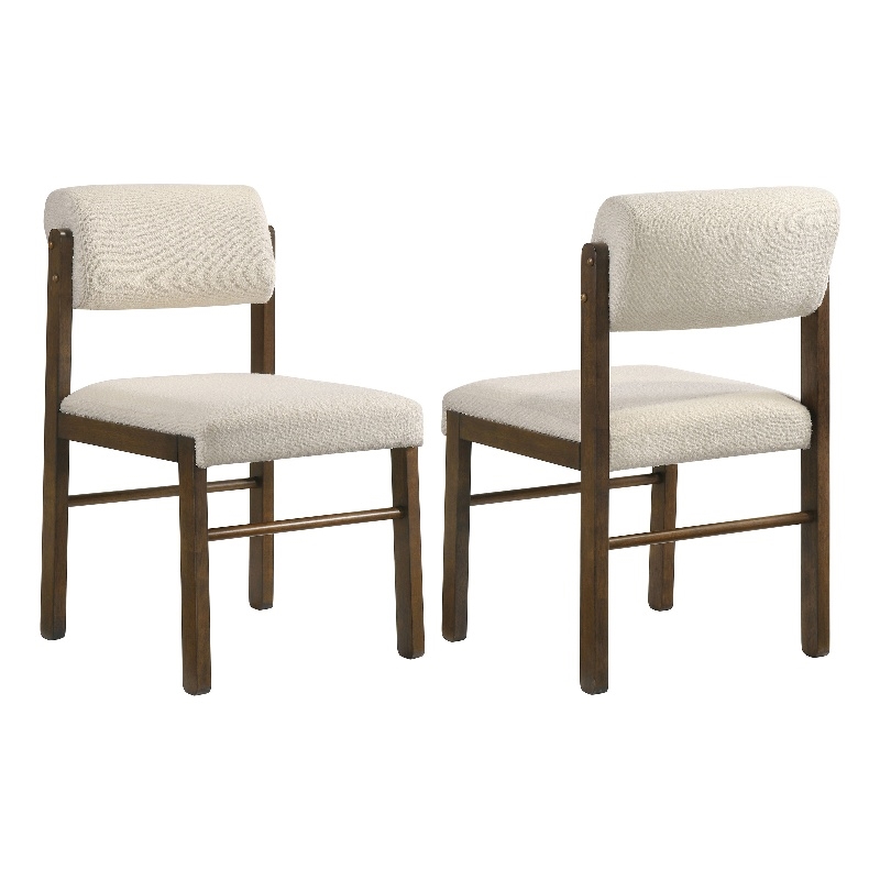 Coaster Kehoe 19'' Wood and Fabric Dining Side Chair in Walnut/Cream