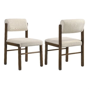 Coaster Kehoe 19'' Wood and Fabric Dining Side Chair in Walnut/Cream