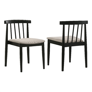 Coaster Cullen 18&quot Wood and Fabric Dining Side Chair in Black/Wheat