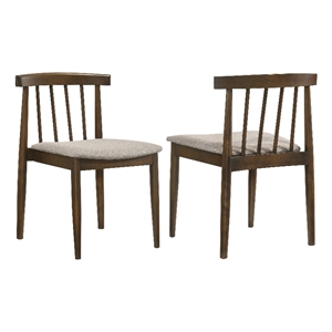 Coaster Cullen 18&quot Wood and Fabric Dining Side Chair in Walnut/Wheat