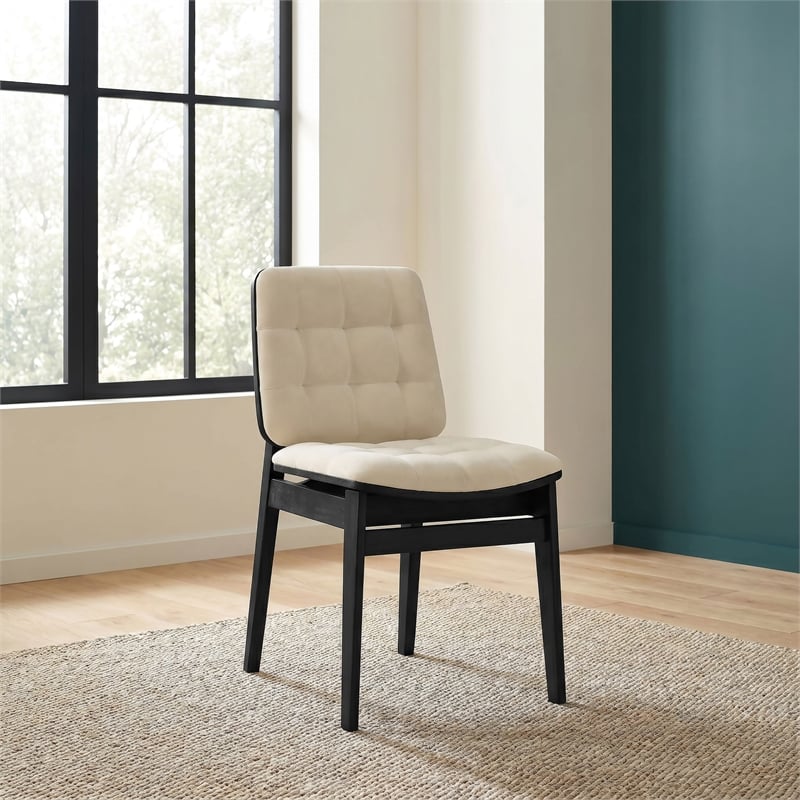 Coaster Redbridge 18.5'' Wood Dining Side Chair in Black/Cream