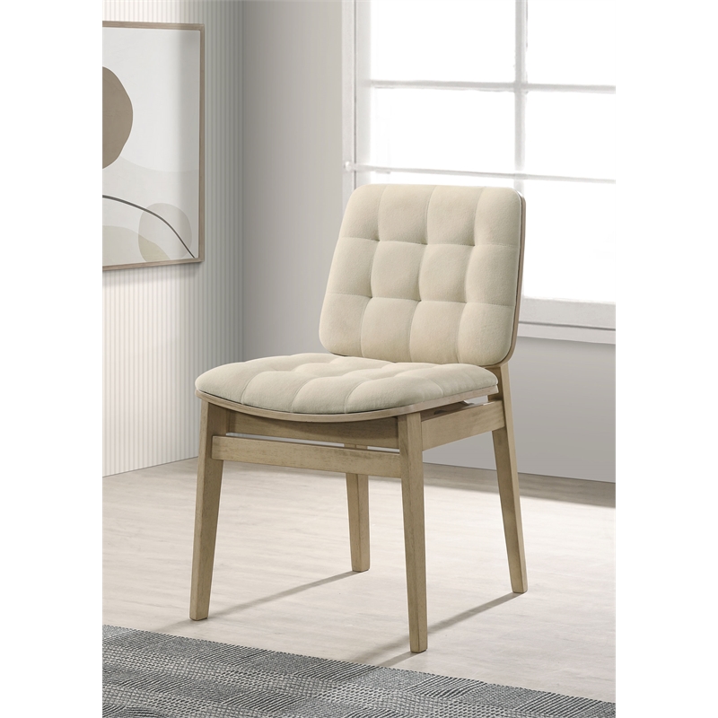 Coaster Redbridge 18.5'' Wood Dining Side Chair in Cream/Natural Oak