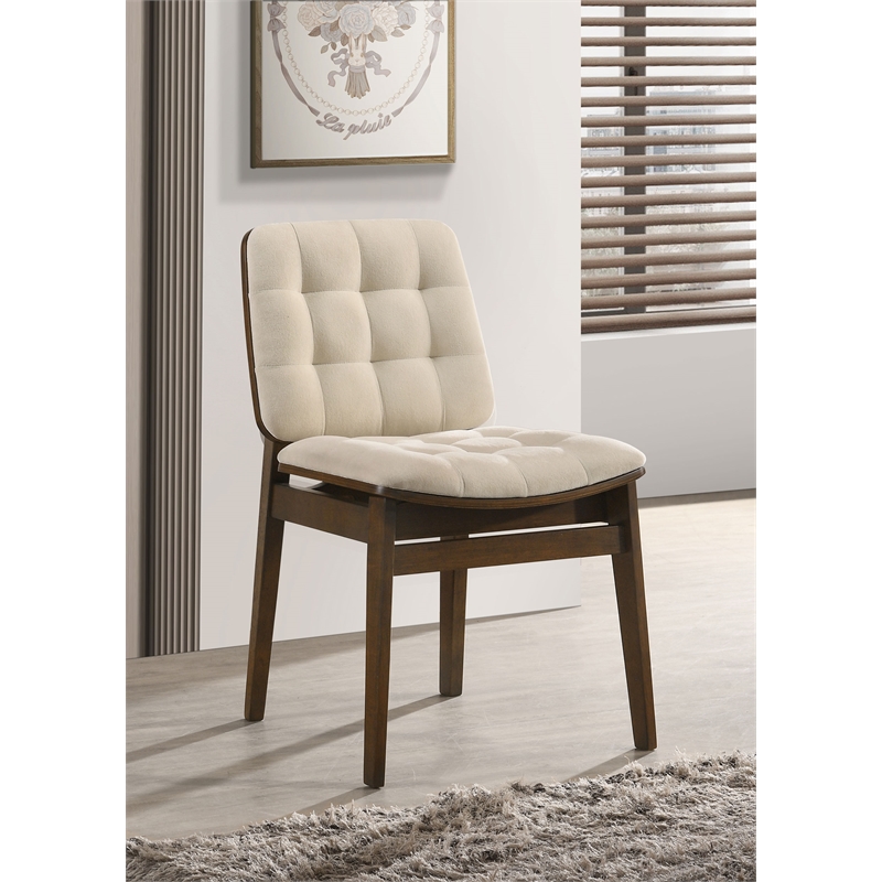 Coaster Redbridge 18.5'' Wood Dining Side Chair in Walnut/Cream