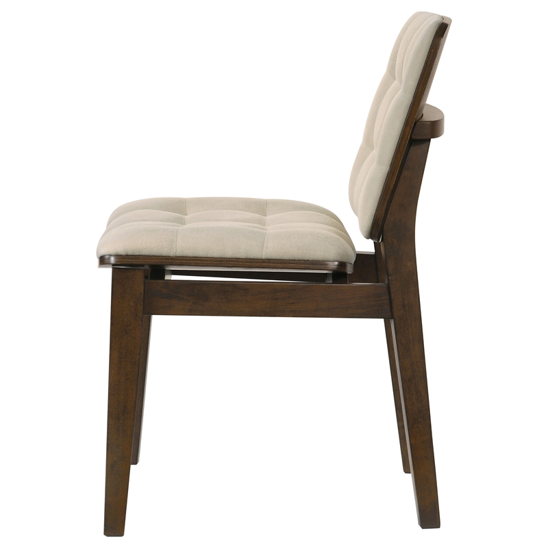 Coaster Redbridge 18.5'' Wood Dining Side Chair in Walnut/Cream