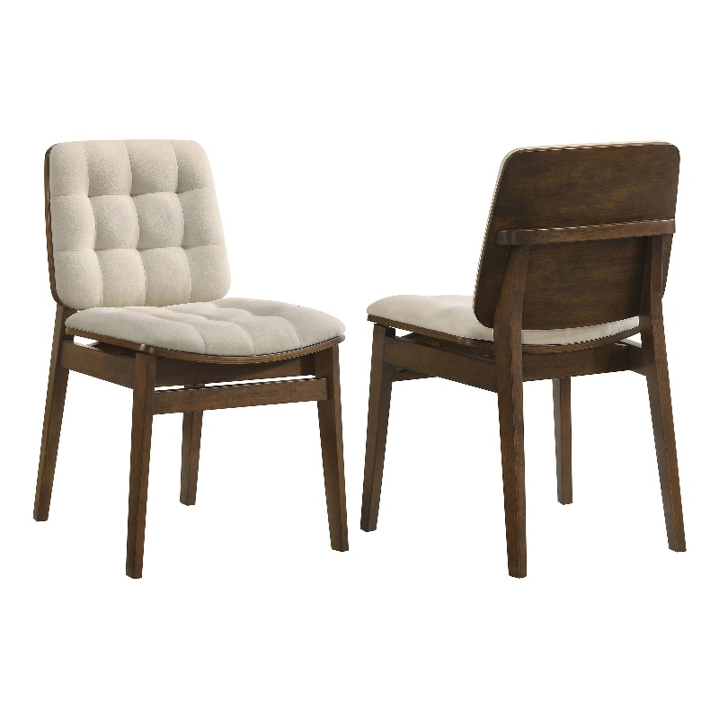 Coaster Redbridge 18.5'' Wood Dining Side Chair in Walnut/Cream