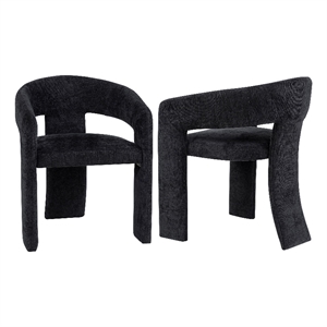 Coaster Carlow 17.75'' Fabric Upholstered Dining Arm Chair in Black