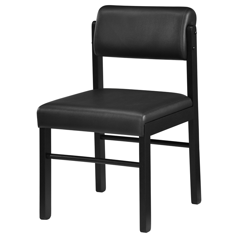 Coaster Kehoe 19'' Wood and Faux Leather Dining Side Chair in Black