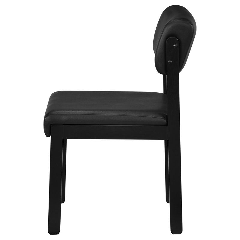 Coaster Kehoe 19'' Wood and Faux Leather Dining Side Chair in Black