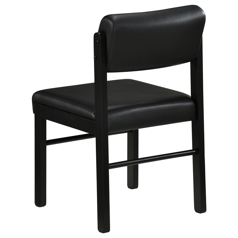 Coaster Kehoe 19'' Wood and Faux Leather Dining Side Chair in Black