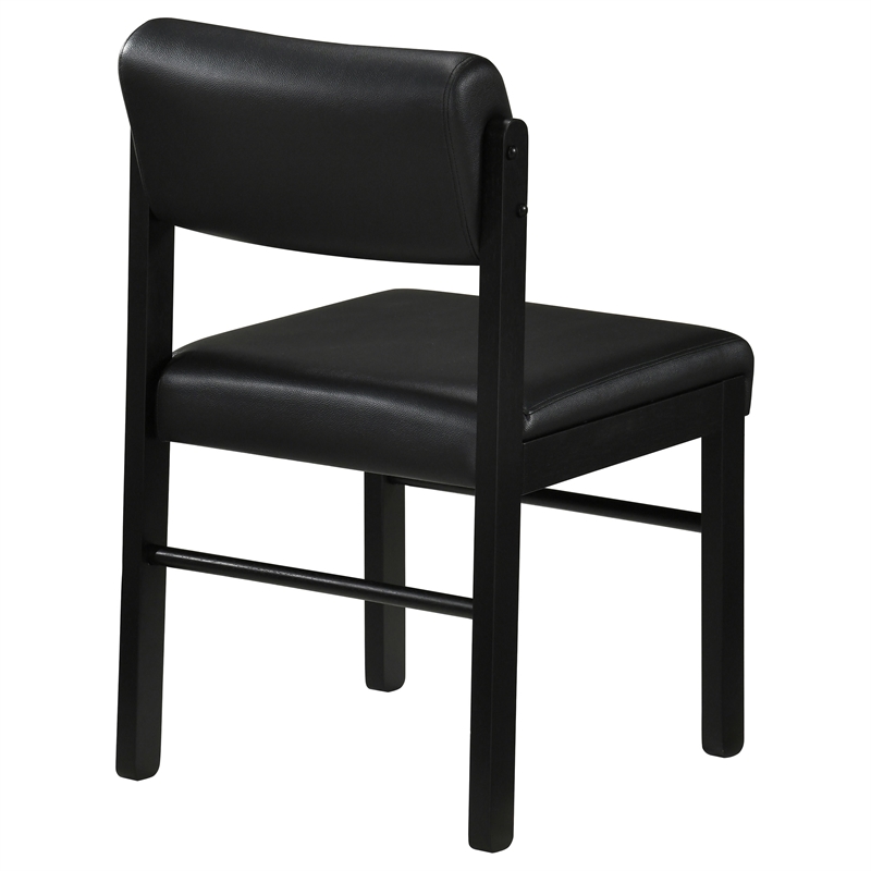 Coaster Kehoe 19'' Wood and Faux Leather Dining Side Chair in Black