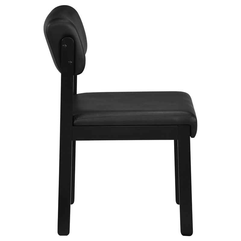 Coaster Kehoe 19'' Wood and Faux Leather Dining Side Chair in Black