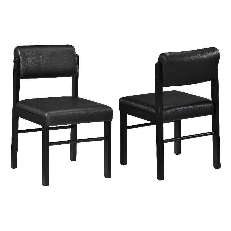 Coaster Kehoe 19'' Wood and Faux Leather Dining Side Chair in Black
