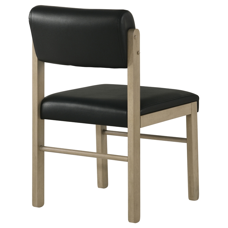 Coaster Kehoe 19'' Wood and Faux Leather Dining Side Chair in Natural Oak/Black