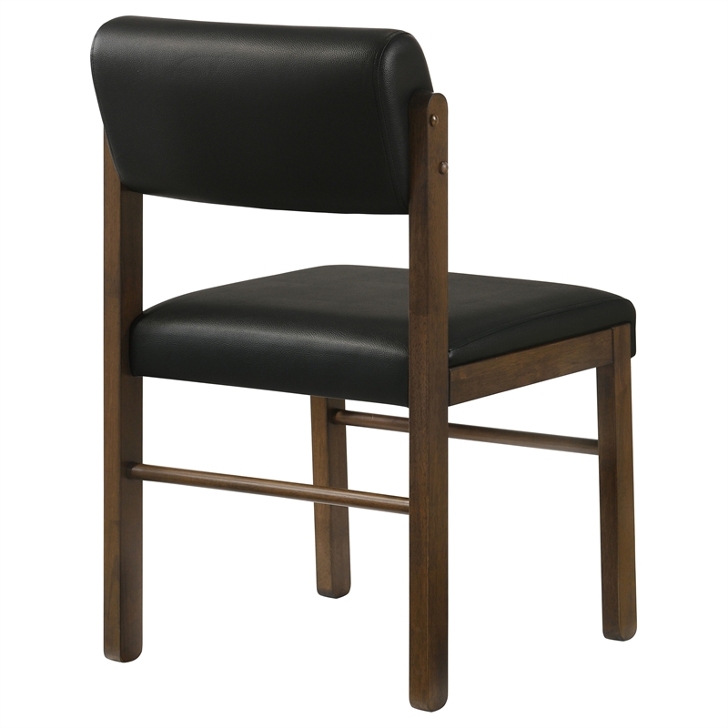 Coaster Kehoe 19'' Wood and Faux Leather Dining Side Chair in Walnut/Black