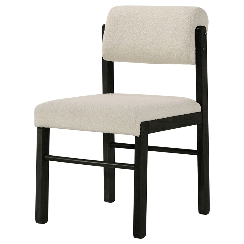 Coaster Kehoe 19'' Wood and Fabric Dining Side Chair in Black/Cream