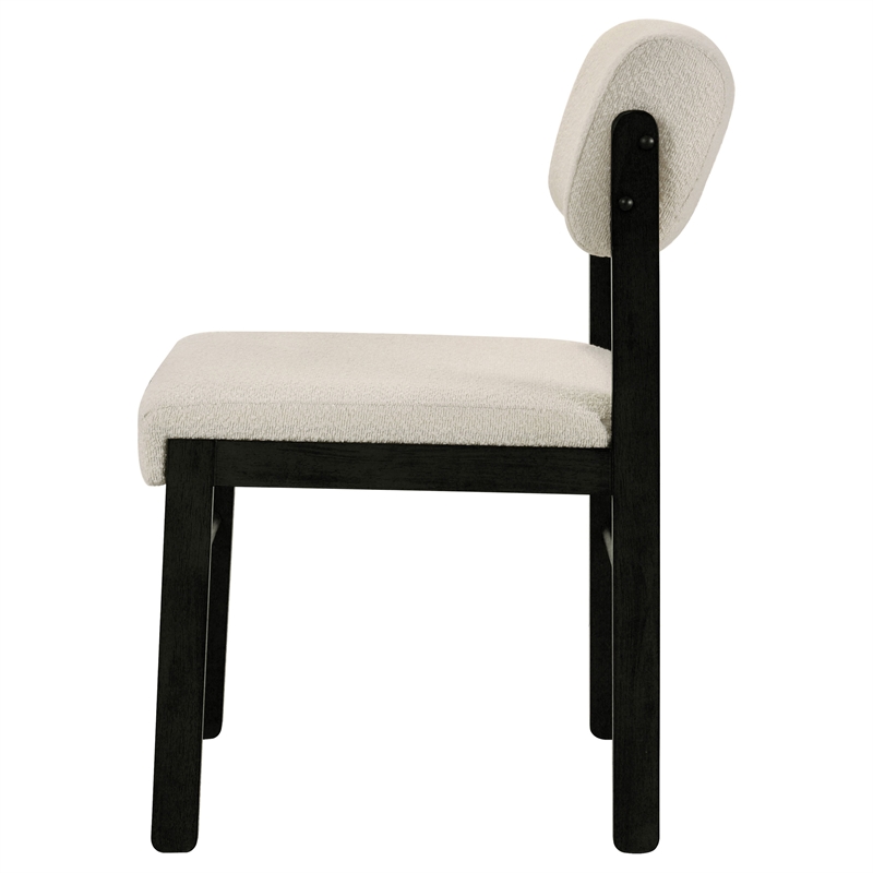 Coaster Kehoe 19'' Wood and Fabric Dining Side Chair in Black/Cream