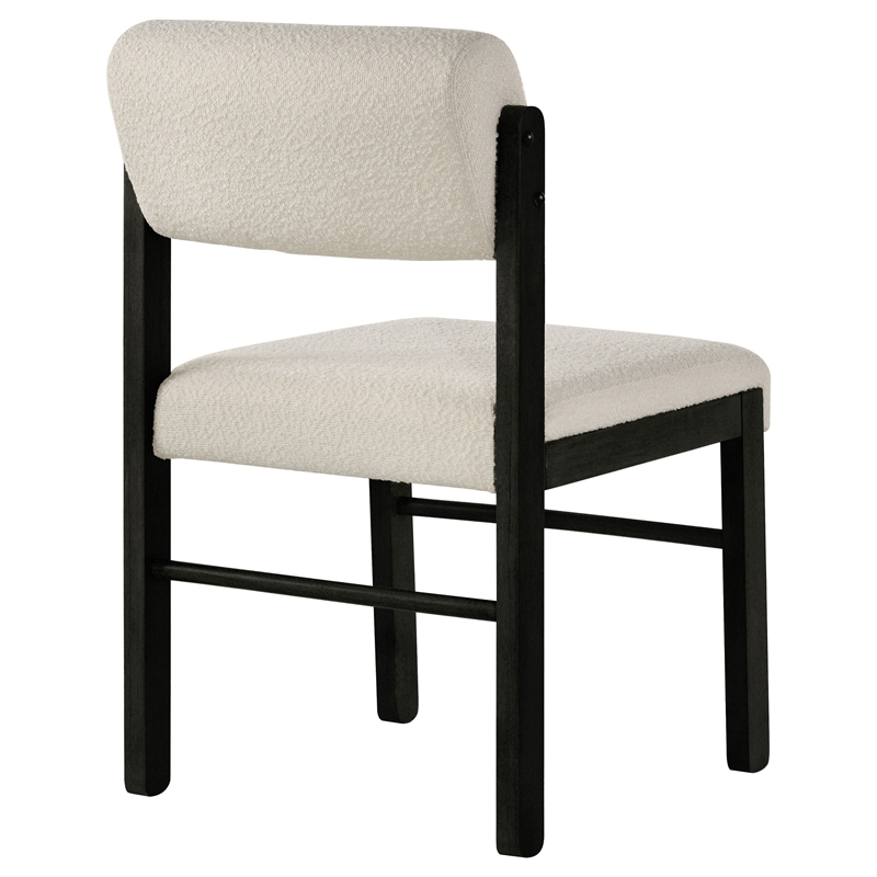 Coaster Kehoe 19'' Wood and Fabric Dining Side Chair in Black/Cream