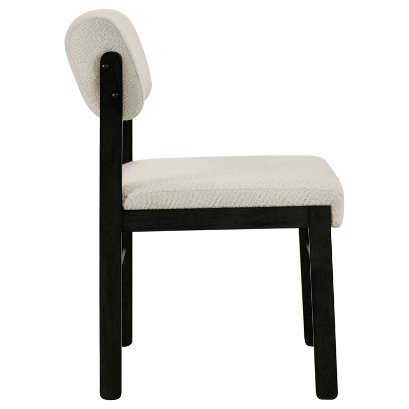 Coaster Kehoe 19'' Wood and Fabric Dining Side Chair in Black/Cream