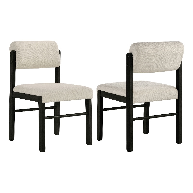 Coaster Kehoe 19'' Wood and Fabric Dining Side Chair in Black/Cream