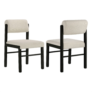 Coaster Kehoe 19'' Wood and Fabric Dining Side Chair in Black/Cream