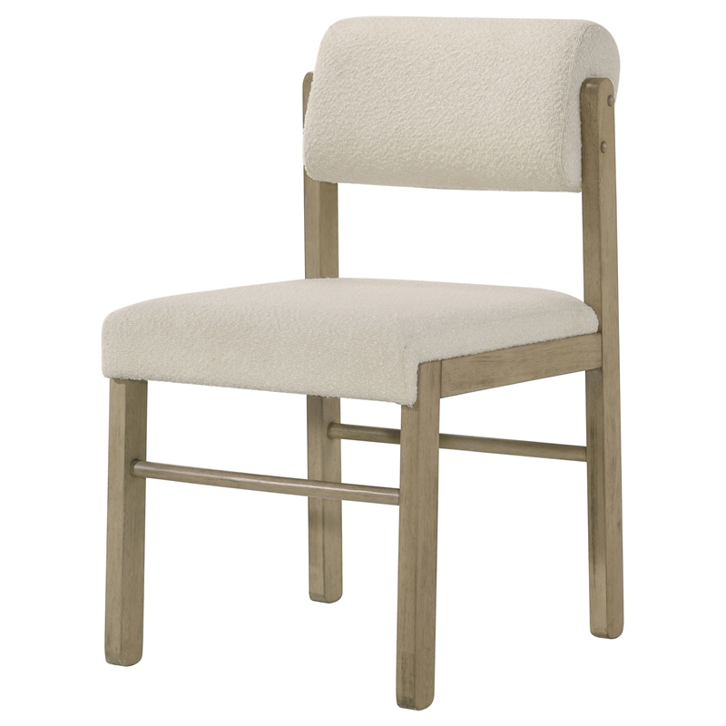 Coaster Kehoe 19'' Wood and Fabric Dining Side Chair in Natural Oak/Cream