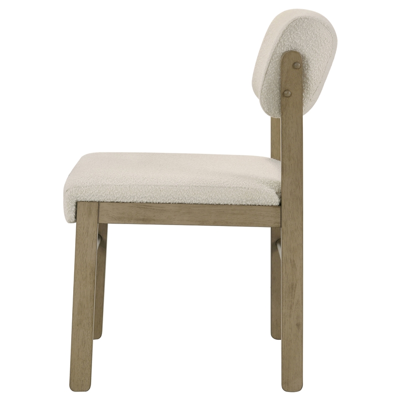 Coaster Kehoe 19'' Wood and Fabric Dining Side Chair in Natural Oak/Cream