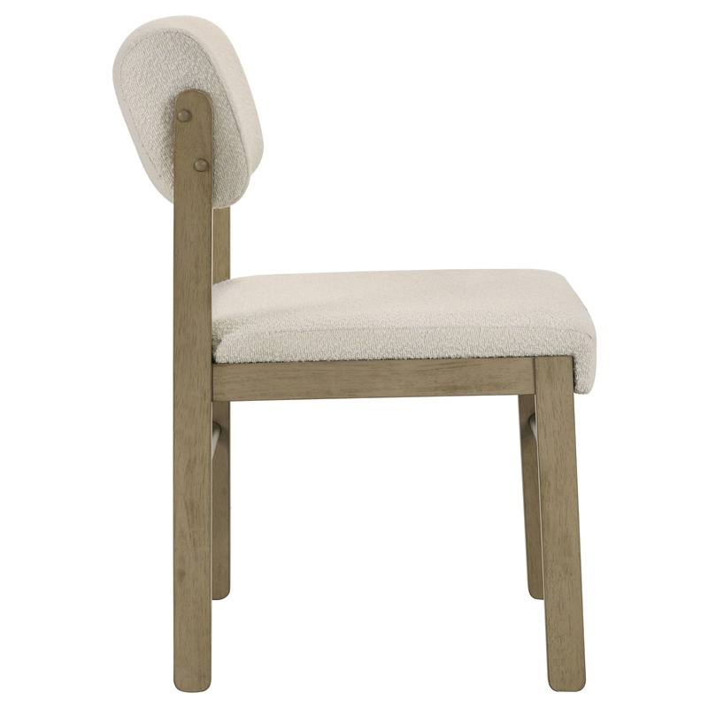 Coaster Kehoe 19'' Wood and Fabric Dining Side Chair in Natural Oak/Cream