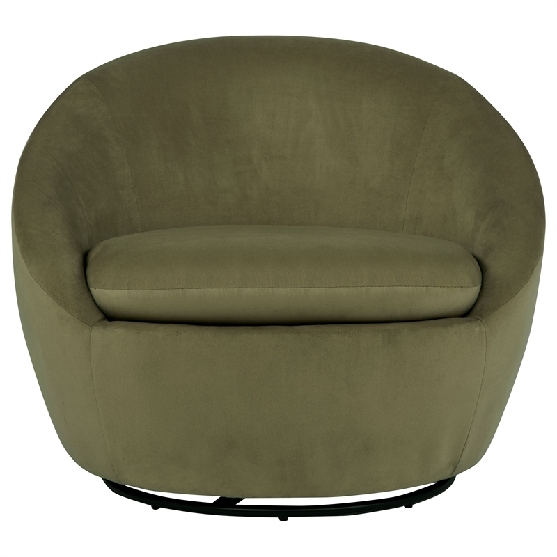 Coaster Myernick Contemporary Velvet Upholstered Swivel Accent Chair in Olive
