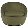 Coaster Myernick Contemporary Velvet Upholstered Swivel Accent Chair in Olive
