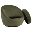 Coaster Myernick Contemporary Velvet Upholstered Swivel Accent Chair in Olive