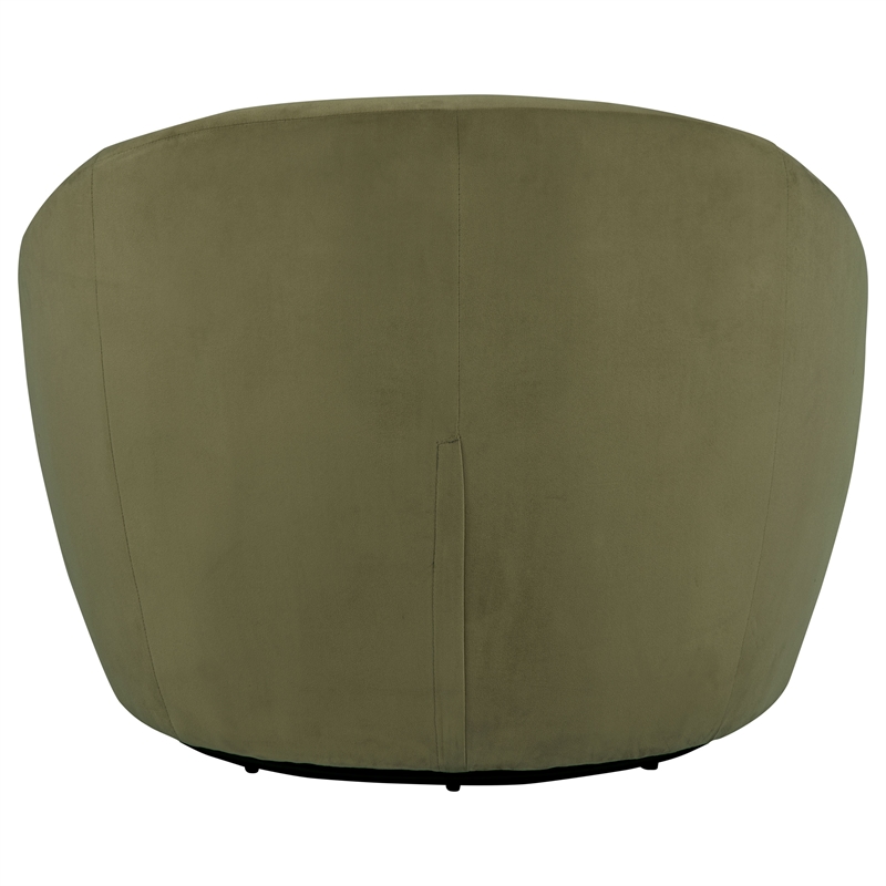 Coaster Myernick Contemporary Velvet Upholstered Swivel Accent Chair in Olive