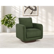 Coaster Iris Contemporary Fabric Upholstered Swivel Accent Chair in Matcha Green