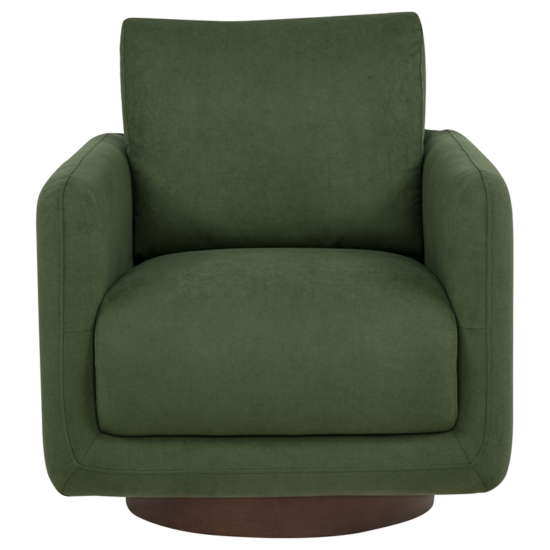 Coaster Iris Contemporary Fabric Upholstered Swivel Accent Chair in Matcha Green