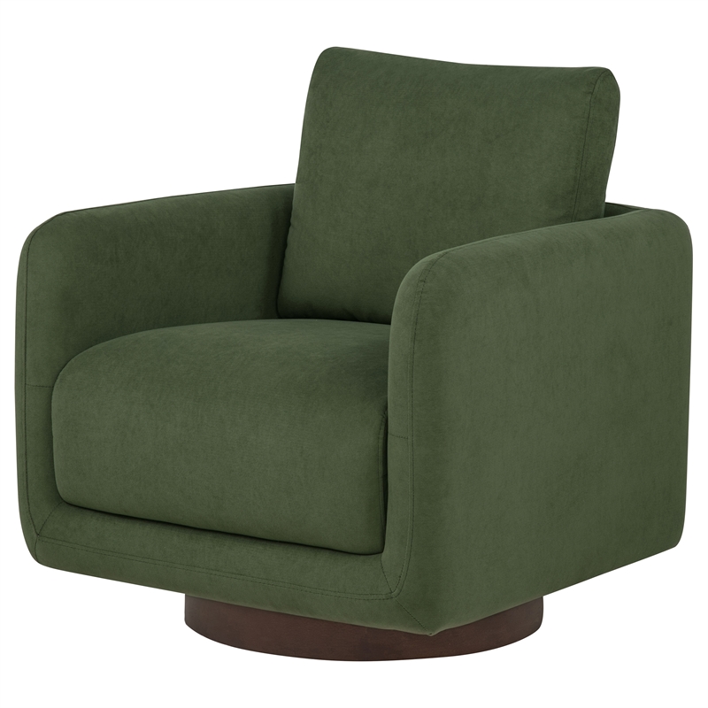 Coaster Iris Contemporary Fabric Upholstered Swivel Accent Chair in Matcha Green